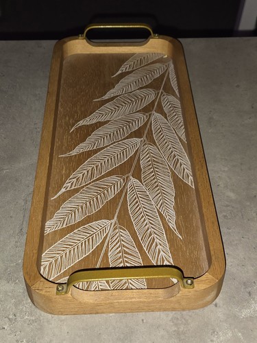 Long carved oval serving - serving, tray