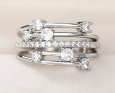 GENUINE SILVER S925 CLASSIC BUBBLE SQUARE STACKING RING SIZE 60 S BARGAIN PRICE