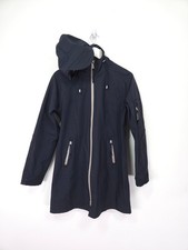 Ilse Jacobsen Hornbæk Coat Raincoat Size 38 Navy Blue Waterproof Parka Fleece