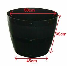 Black Plant Planter Barrel Tub