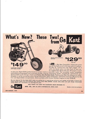 1959 kart model 400 big - model, b