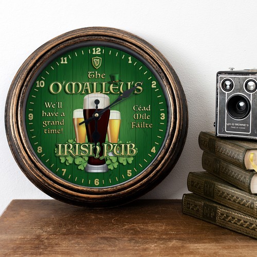 Personalised wall clock irish - personalised,