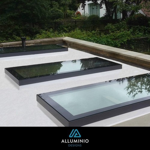 Flat roof light aluminium - flat,