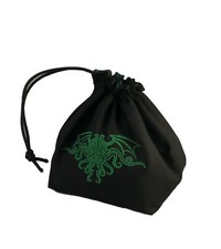 Dice Bag, Green Cthulhu Drawstring Pouch for Arkham Horror D&D Table Board Games