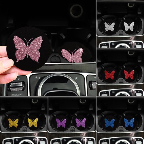 2pcs glitter butterfly car - butterfly,