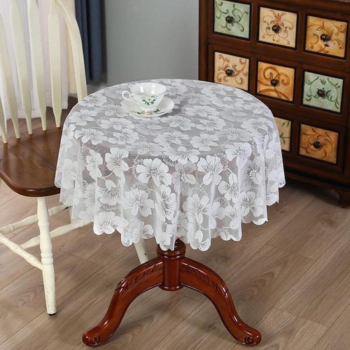 Round white lace - round,