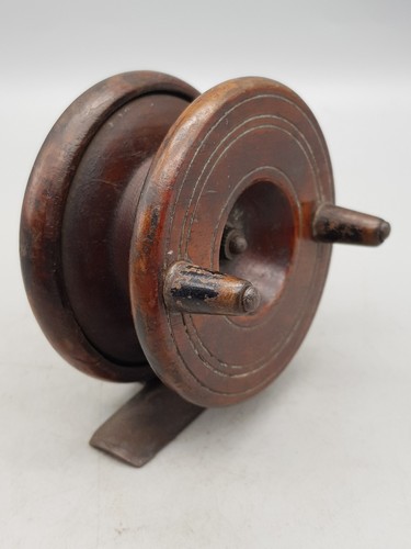 Vintage wooden fishing reel - fishing,