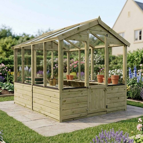8x6 wooden garden - garden, greenhouse