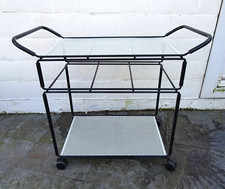 1980s POSTMODERN TROLLEY BAR CART DUTCH PILASTRO TJERK REIJINGA PERFORATED METAL