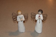 2 Willow Tree Figures Loving Angel and Angel of Remembrance
