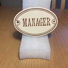 Vintage 1970’s Small Enamel Sign Manager