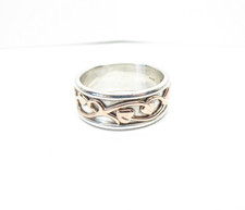 Clogau Gold Silver & 9ct Rose Gold Tree of Life Ring 8mm size P