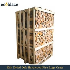 Ecoblaze Kiln Dried Oak Firewood, Hardwood Logs for Wood Burners, Crate 2000L