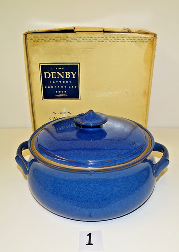 Denby imperial blue casserole - denby,