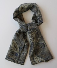 Soft Silk Cravat Grey & Blue