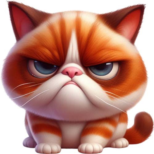 Funny grumpy kitten - grumpy,