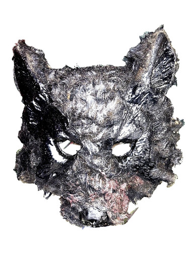 Upcycled wolf mask animal - wolf,