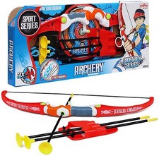 Kids Bow & Arrow Archery Set with 3 Arrows Sports Practice Fun Garden Gift Toy