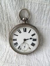 LARGE, ANTIQUE, MENS, SILVER POCKET WATCH, LOND 1890, 49662, N/R, 156gs