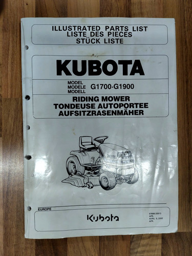 Kubota g1700 g1900 parts - g1700.g1900, list
