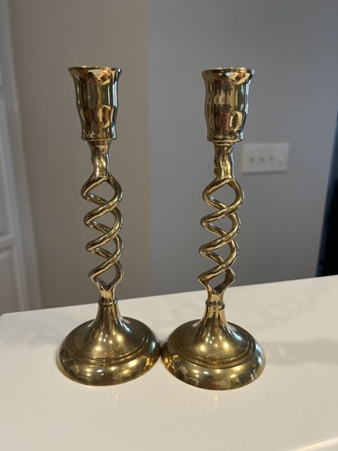 Pair vintage brass barley - vintage,