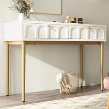 Console Table With 2 Storage Drawers, Living Room, Hall Way Furniture, White