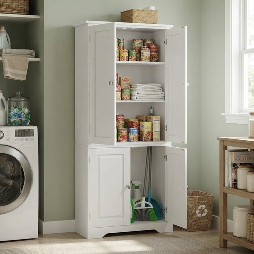 Elegant white tall storage - elegant,