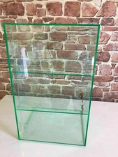 Display Cabinet with Lock 2 Keys & 2 Removable Shelves Glass Acrylic
