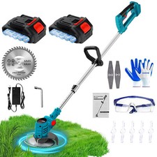21V Cordless Strimmer Grass Trimmer Tree Cutter Garden Edger Electric 2Batteries