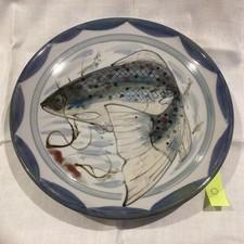 Highland Stoneware Scottish Pottery. Plate/Wall Hanging 26 cms -Fish design O