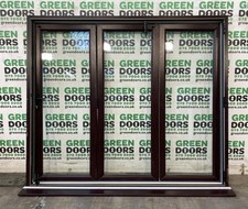 ROSEWOOD WOODGRAIN BI-FOLD DOORS BIFOLDING BIFOLDS BROWN UPVC PVCU PVC EXTERNAL