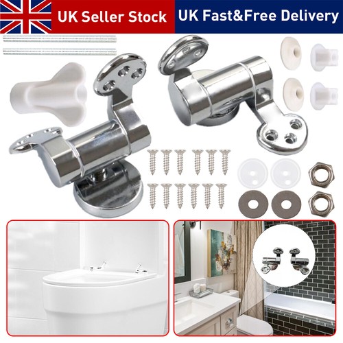Chrome toilet seat hinges - toilet,
