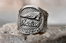 American Biker Indian Sterling Silver 925 Motorcycle Harley Ring All Sz US 8 15 