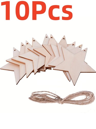 10pcs 3in wooden star - 3in,