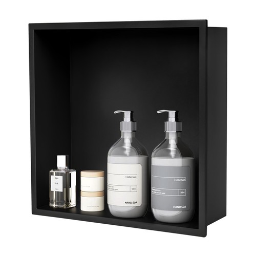 Black shower niche bathroom - black,