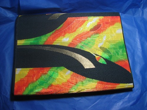 Black silk nagoya obi - silk,
