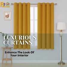 Thick Thermal Insulated Blackout Curtains Eyelet Ready Made +2Free Tie Back