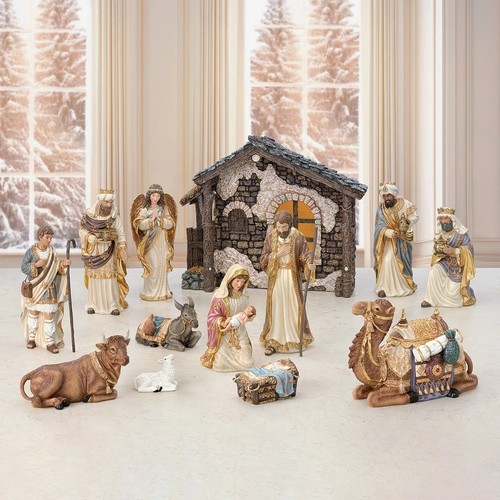 Hand painted nativity set - hand,