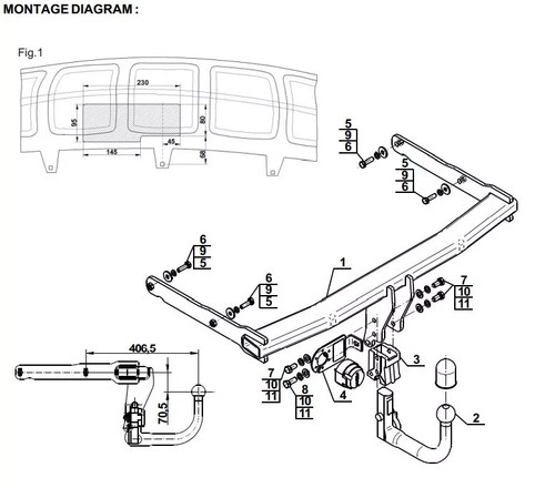 Detachable swan neck tow - detachable,