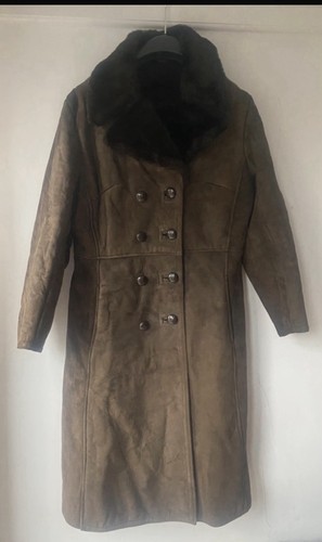 Vintage real suede dark brown