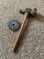 Antique French Silversmith Planishing, Chasing Hammer + Wire Gauge