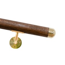 Handrail | Brass & Walnut – Dome End Caps
