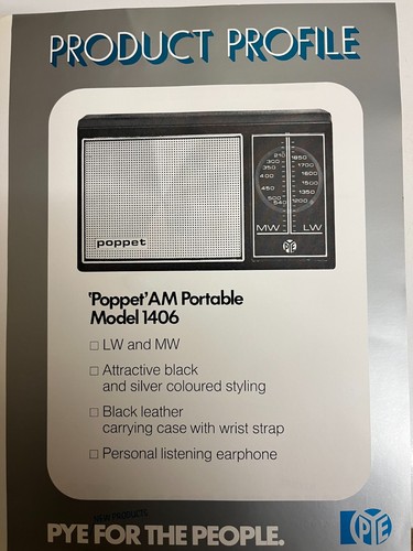 Pye 1406 poppet - 1406, am
