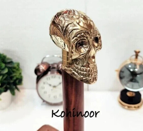 Vintage antique brass skull - vintage,