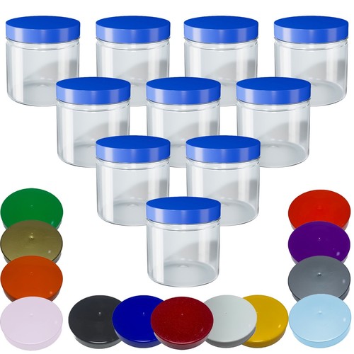 Round plastic storage jars - jars, 10