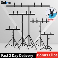 Selens Backdrop Stand T shape Adjustable Metal Background Photography Clamp Kit
