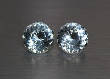 7.22 Cts " 100 % Natural UNTREATED Topaz_10 MM Round Pair "