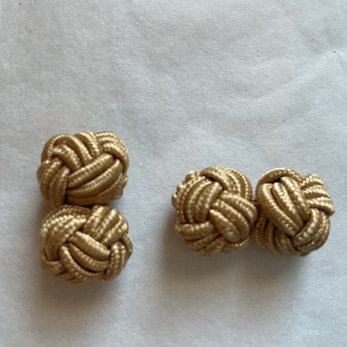 New cufflinks beige fabric - new,