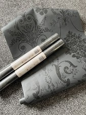 Laura Ashley - 2 Rolls - Josette  - charcoal   - Wallpaper