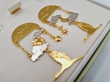 Alex Monroe Day-time / Night-time Dream Earrings silver + gold NEW
